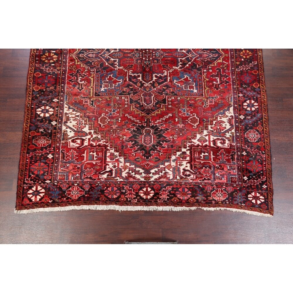 Hand Knotted Woolen Oriental Heriz Classical Persian Area Rug - 11'1" x 8'8"