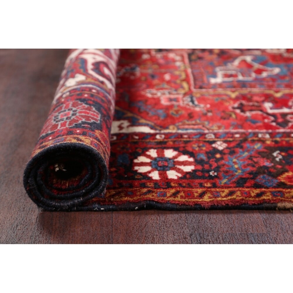 Hand Knotted Woolen Oriental Heriz Classical Persian Area Rug - 11'1" x 8'8"