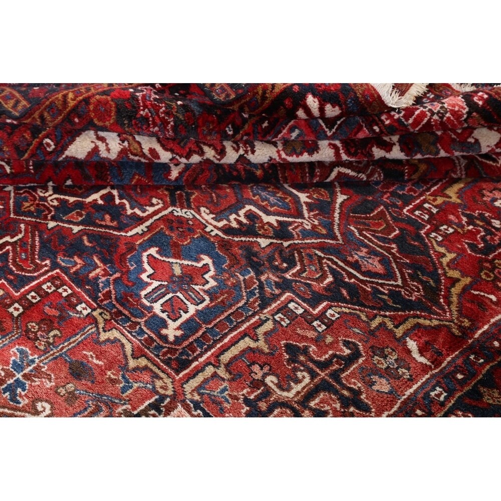 Hand Knotted Woolen Oriental Heriz Classical Persian Area Rug - 11'1" x 8'8"