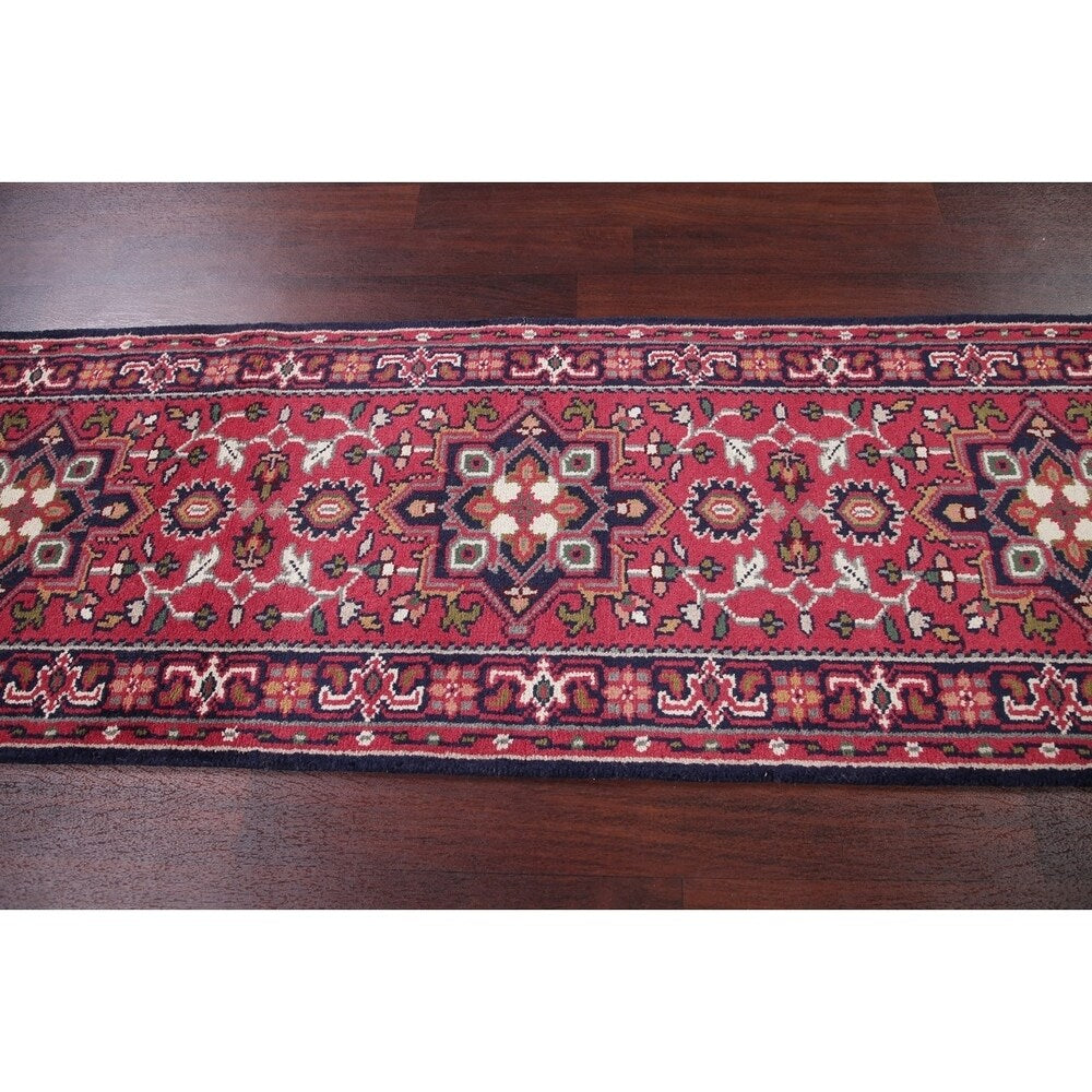 Heriz Oriental Hand Knotted Wool Traditional Persian Rug - 20'0''x 2'6''Runner