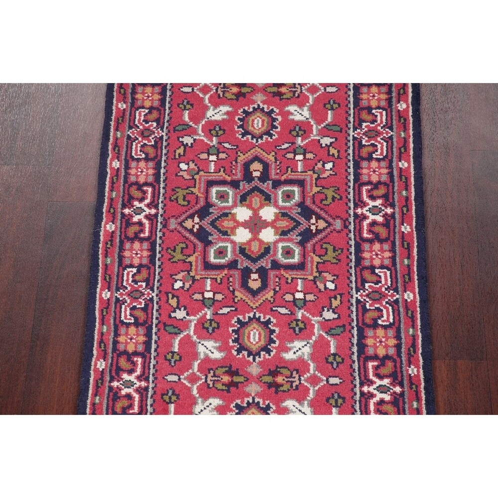 Heriz Oriental Hand Knotted Wool Traditional Persian Rug - 20'0''x 2'6''Runner