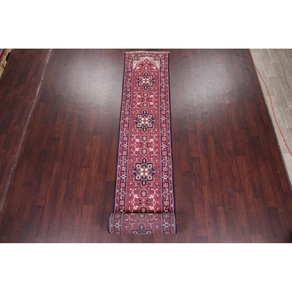 Heriz Oriental Hand Knotted Wool Traditional Persian Rug - 20'0''x 2'6''Runner