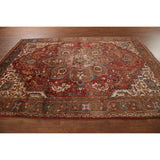 Heriz Persian Vintage Area Rug Handmade Wool Carpet - 7'7"x 10'6"