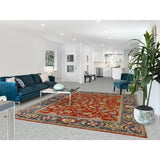 Heriz Serapi Indian Area Rug Hand-Knotted Traditional Wool Carpet - 7'11" x 9'9"
