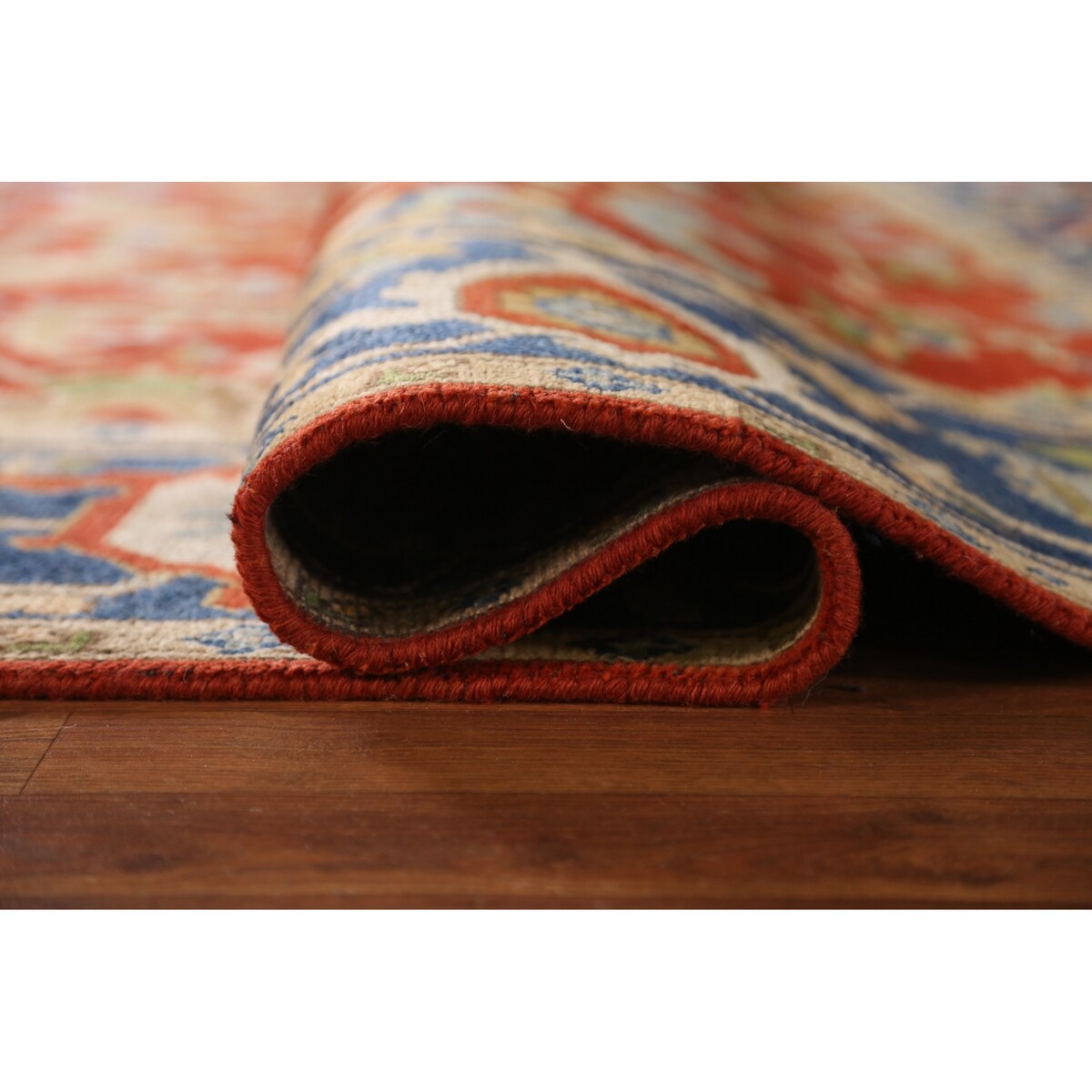 Heriz Serapi Indian Area Rug Hand-Knotted Traditional Wool Carpet - 7'11" x 9'9"