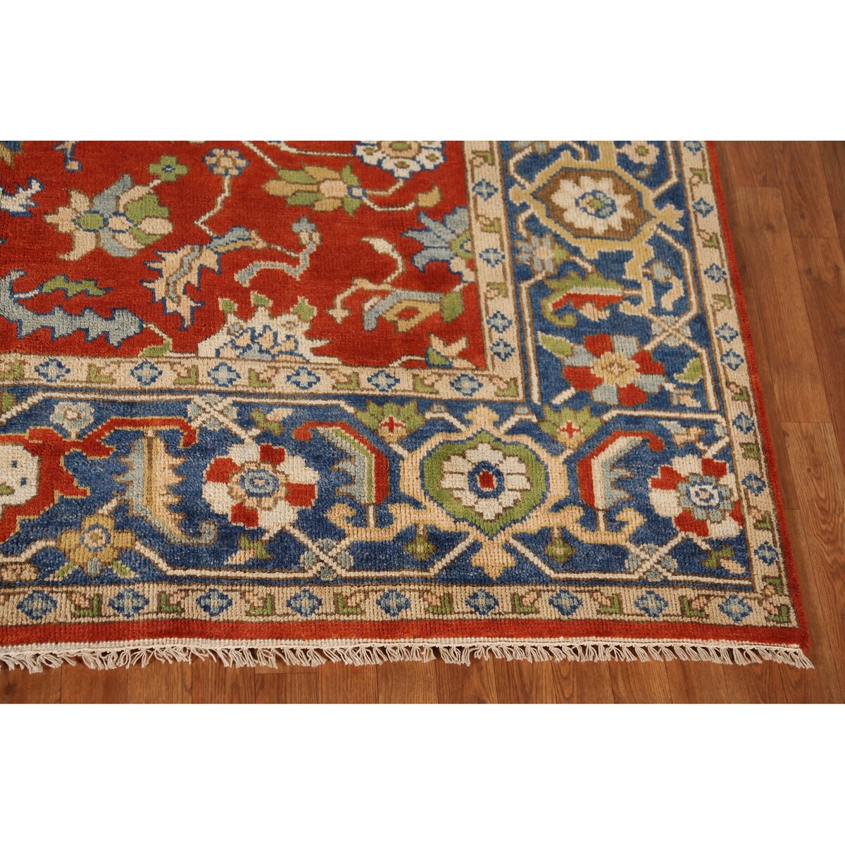 Heriz Serapi Indian Area Rug Hand-Knotted Traditional Wool Carpet - 7'11" x 9'9"