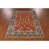 Heriz Serapi Indian Area Rug Hand-Knotted Traditional Wool Carpet - 7'11" x 9'9"