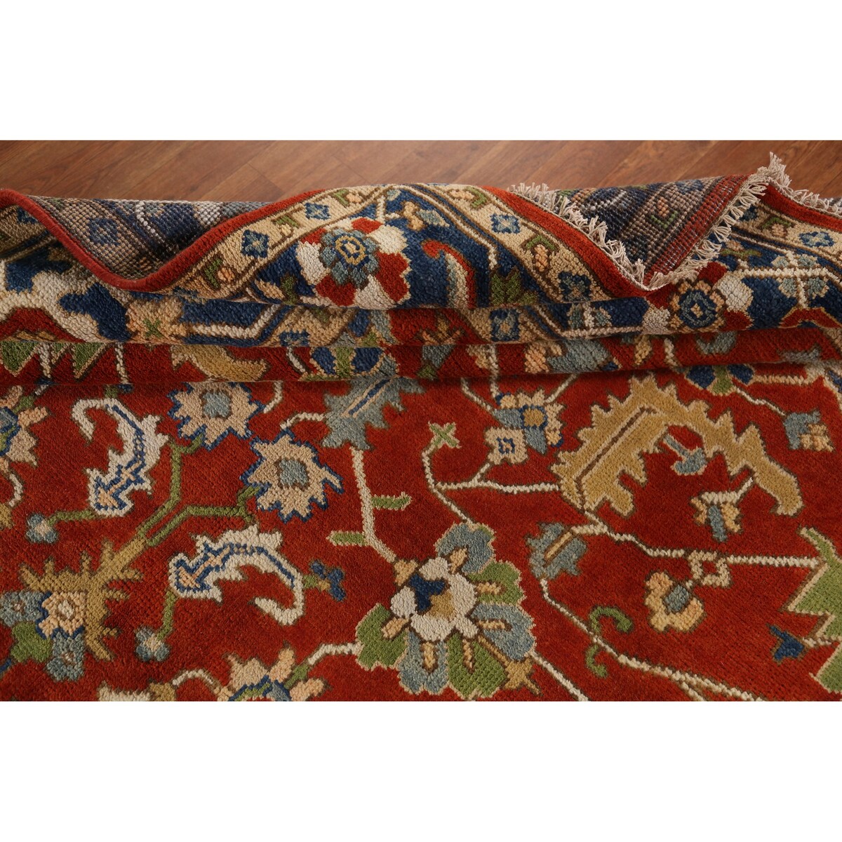 Heriz Serapi Indian Area Rug Hand-Knotted Traditional Wool Carpet - 7'11" x 9'9"