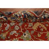 Heriz Serapi Indian Area Rug Hand-Knotted Traditional Wool Carpet - 7'11" x 9'9"