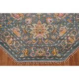 Heriz Serapi Octagon Rug Hand-Knotted Wool Carpet - 6'0"x 6'10"