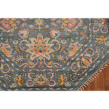Heriz Serapi Octagon Rug Hand-Knotted Wool Carpet - 6'0"x 6'10"
