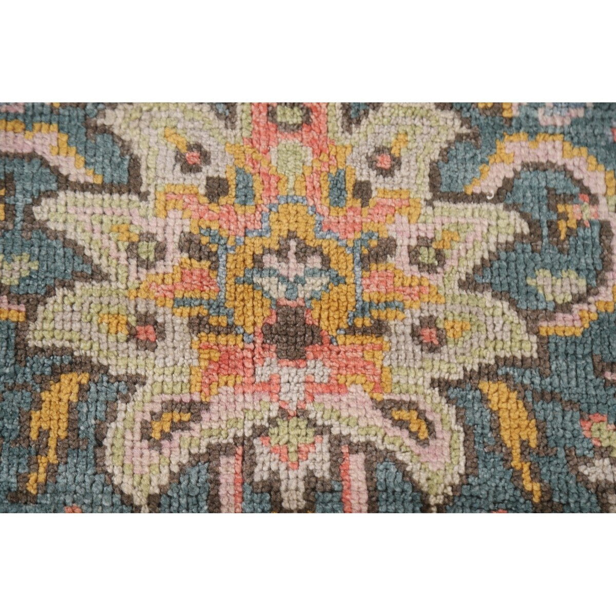 Heriz Serapi Octagon Rug Hand-Knotted Wool Carpet - 6'0"x 6'10"