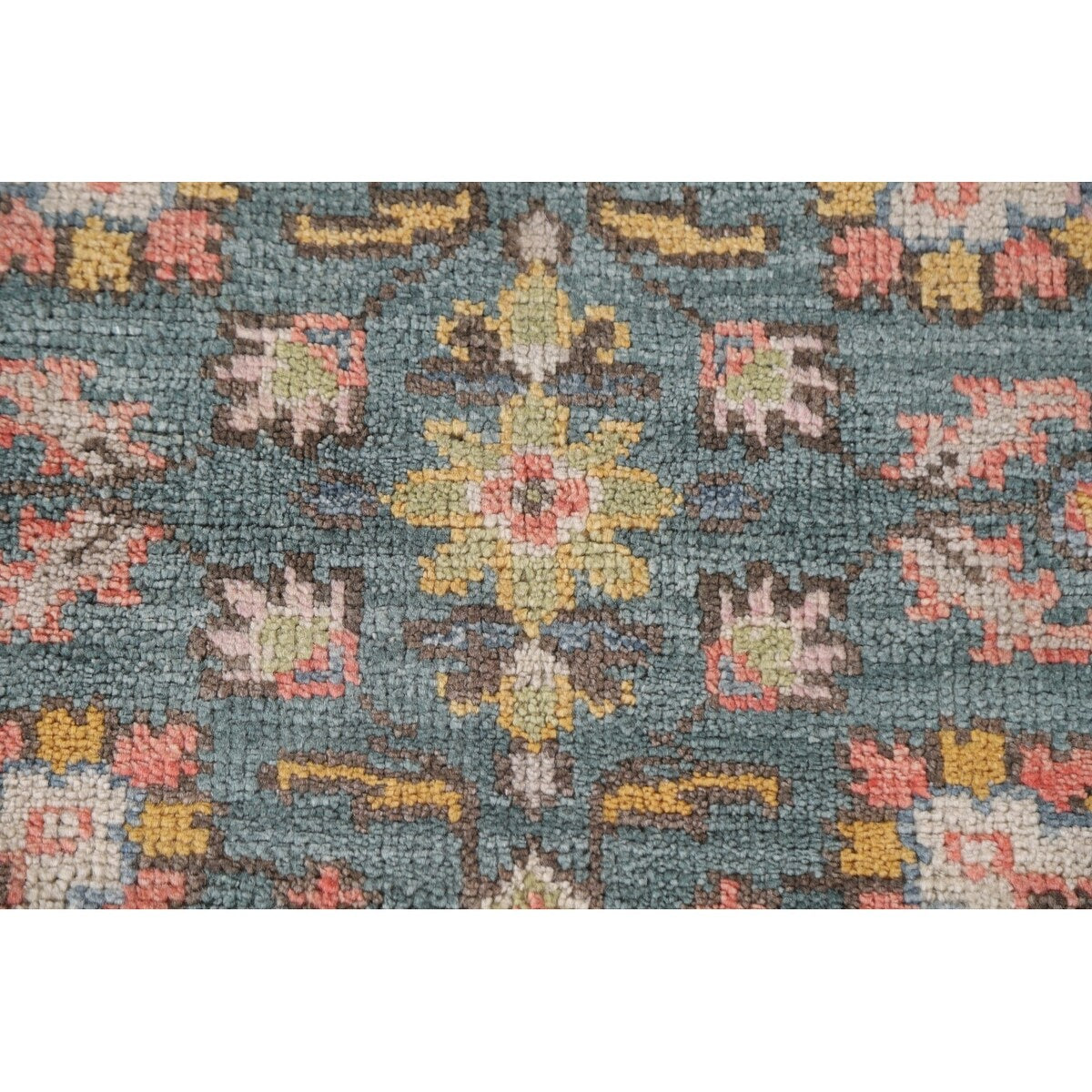 Heriz Serapi Octagon Rug Hand-Knotted Wool Carpet - 6'0"x 6'10"