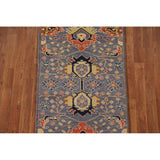 Heriz Serapi Oriental Runner Rug Hand-knotted Wool Carpet - 2'6"x 7'9"