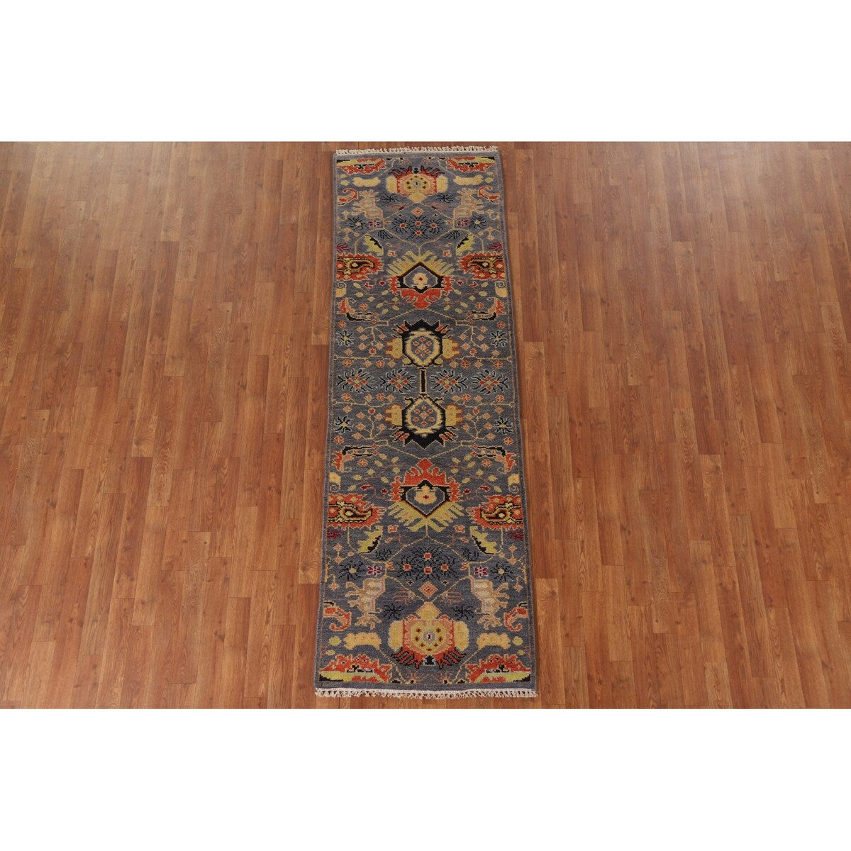 Heriz Serapi Oriental Runner Rug Hand-knotted Wool Carpet - 2'6"x 7'9"