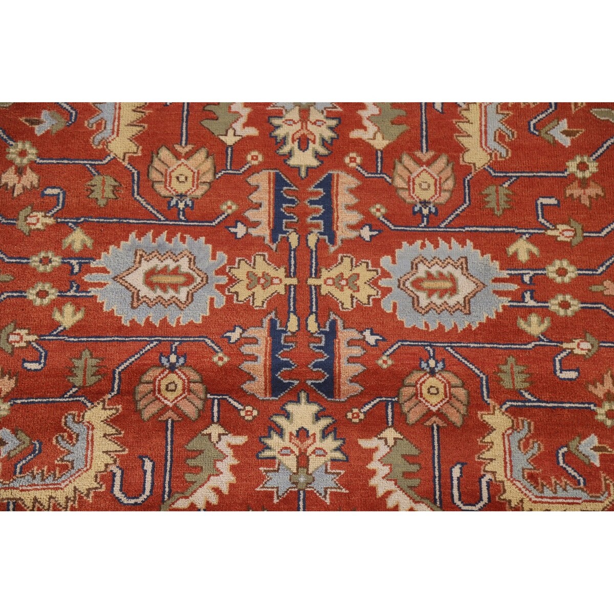 Heriz Serapi Square Area Rug Handmade Wool Carpet - 8'11"x 8'11"