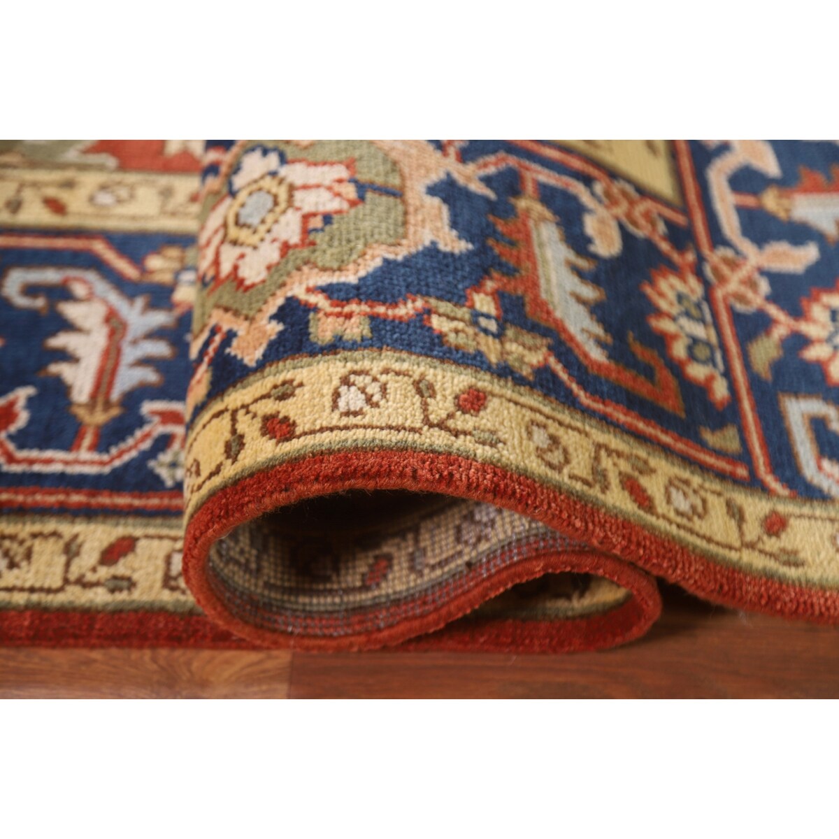 Heriz Serapi Square Area Rug Handmade Wool Carpet - 8'11"x 8'11"