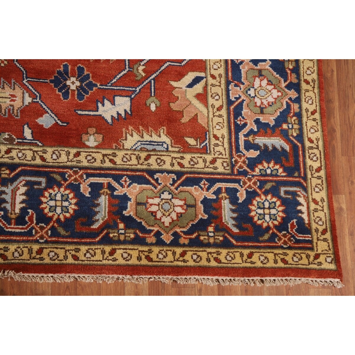 Heriz Serapi Square Area Rug Handmade Wool Carpet - 8'11"x 8'11"