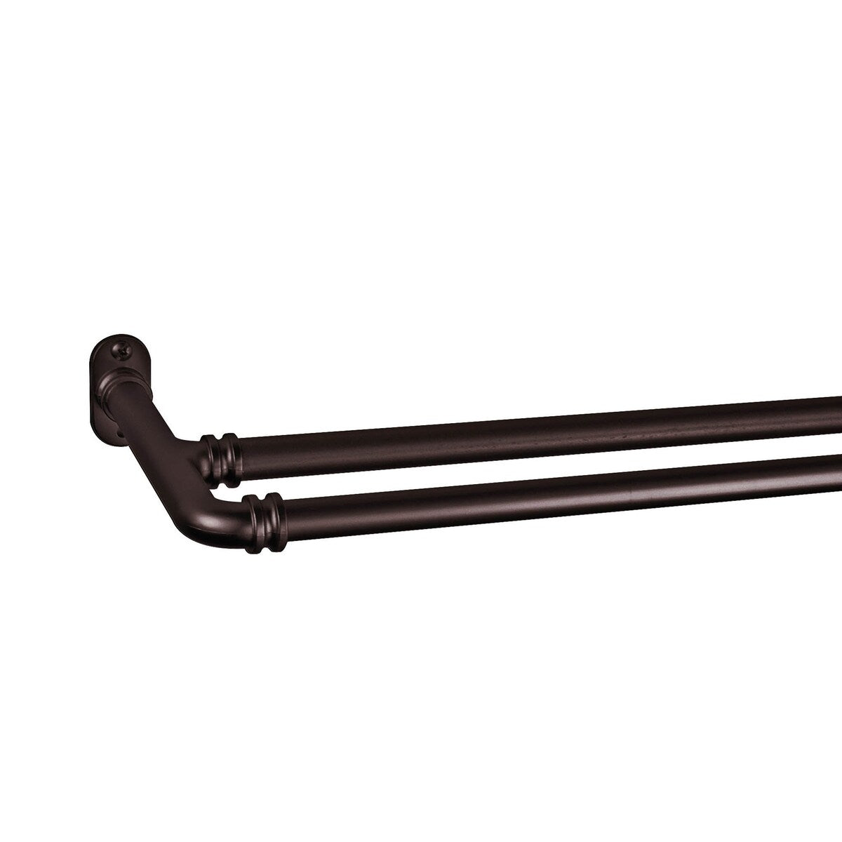 Hermosa Home 5/8" Double Blackout Curtain Rod 84-120" - Cocoa