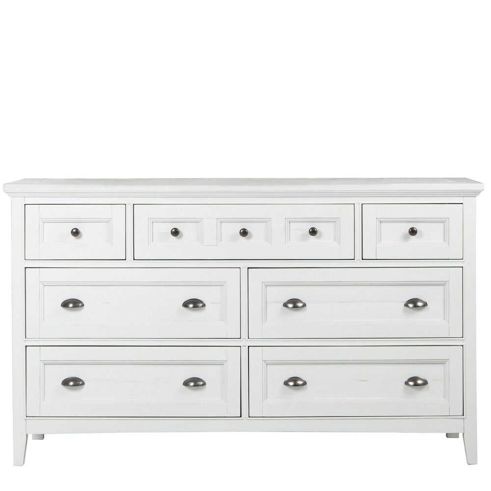 Heron Cove Relaxed Traditional Soft White 7 Drawer Dresser