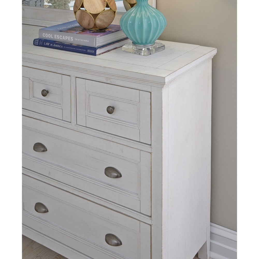 Heron Cove Relaxed Traditional Soft White 7 Drawer Dresser
