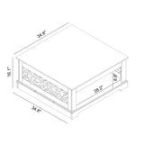 GALANO Heron Mission 34.8 in. Knotty Oak Wood Top Square Coffee Table