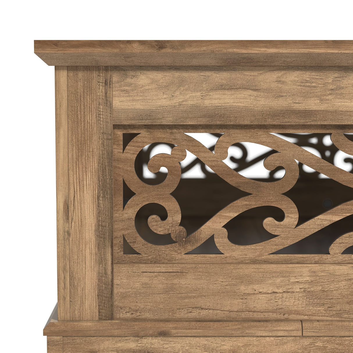 GALANO Heron Mission 34.8 in. Knotty Oak Wood Top Square Coffee Table