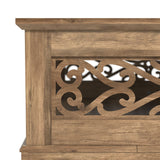 GALANO Heron Mission 34.8 in. Knotty Oak Wood Top Square Coffee Table