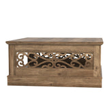 GALANO Heron Mission 34.8 in. Knotty Oak Wood Top Square Coffee Table