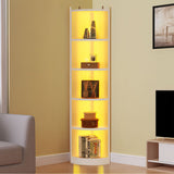 Herrell Wood 5-Tier 70.8" Tall Corner Bookshelf Bookcase