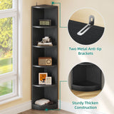Herrell Wood 5-Tier 70.8" Tall Corner Bookshelf Bookcase