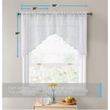 HLC.me Herringbone Lace Sheer Kitchen Cafe Curtain Tiers Swags Valance for Small Windows & Bathroom