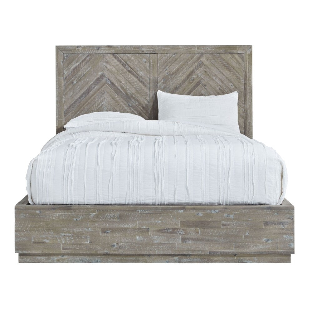 The Gray Barn Morning Star Queen-size Solid Wood Platform Bed in Rustic Latte