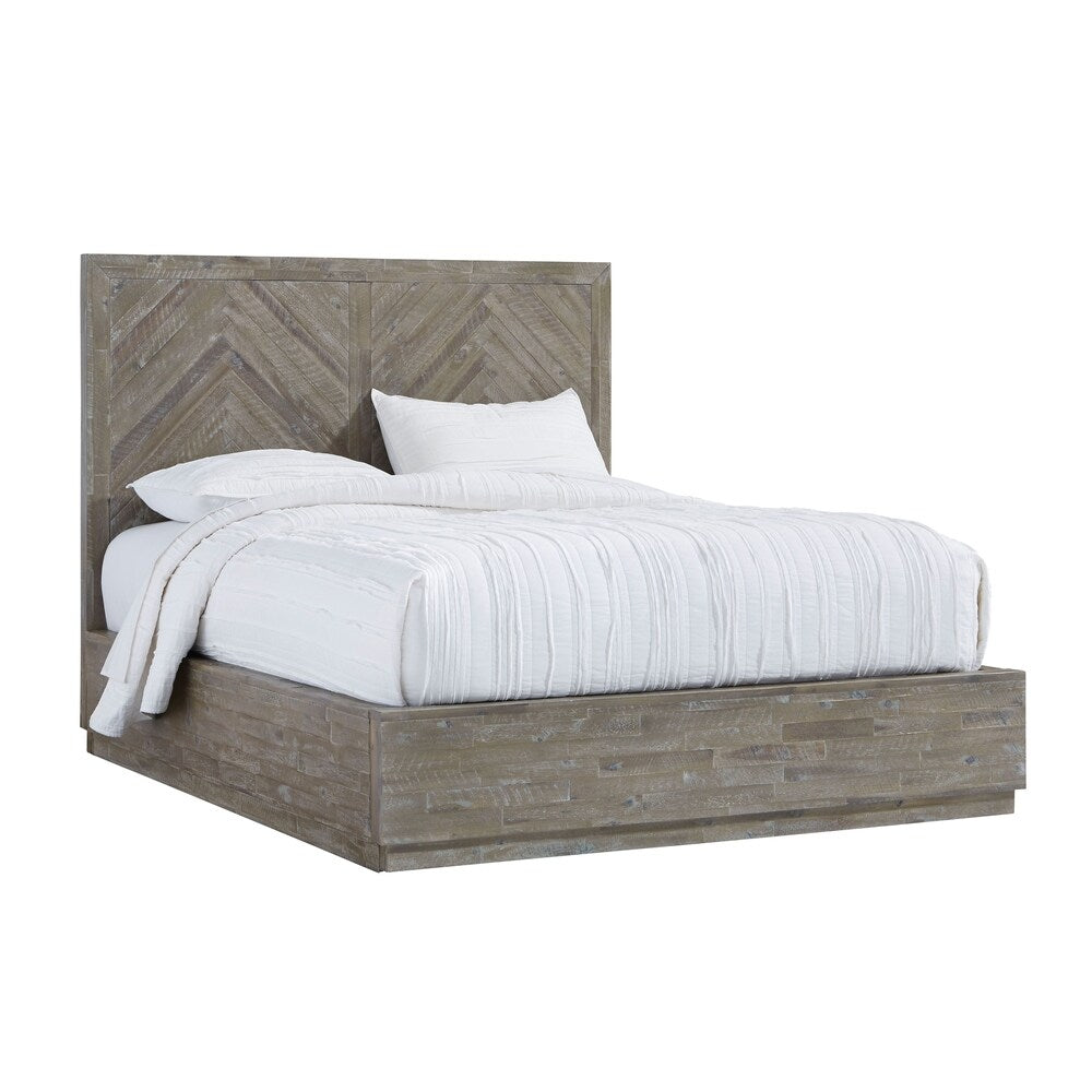 The Gray Barn Morning Star Queen-size Solid Wood Platform Bed in Rustic Latte