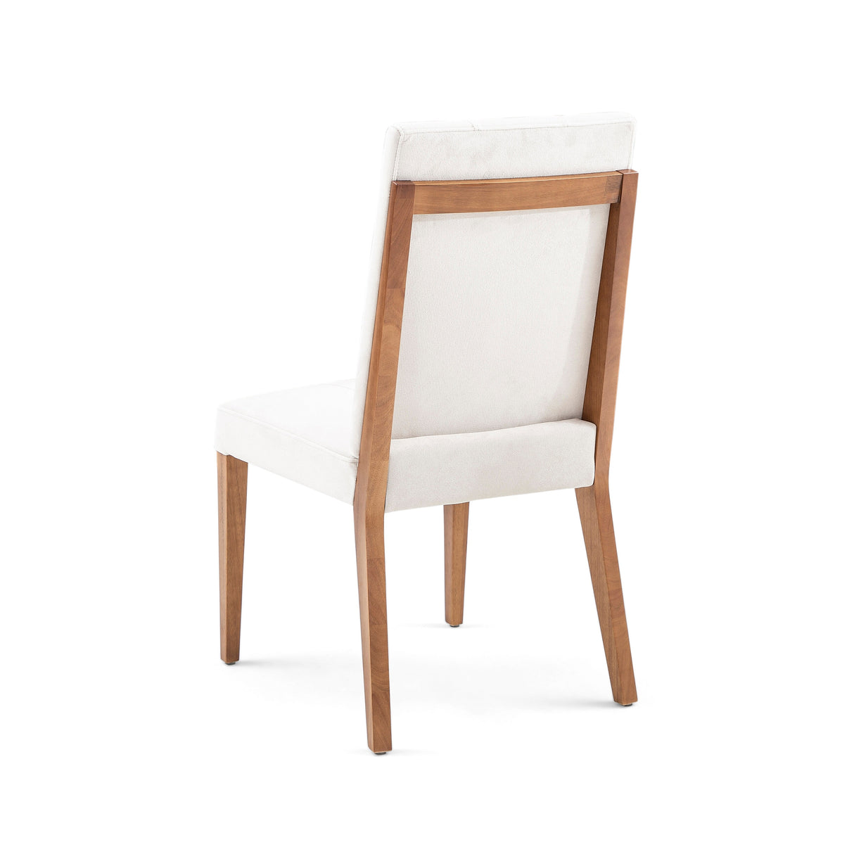 Herval Upholstered Dining Chair in Off-White and Almond Oak Wood Finish, Set of 2, 36” H x 22” D x 19” W