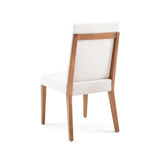 Herval Upholstered Dining Chair in Off-White and Almond Oak Wood Finish, Set of 2, 36” H x 22” D x 19” W
