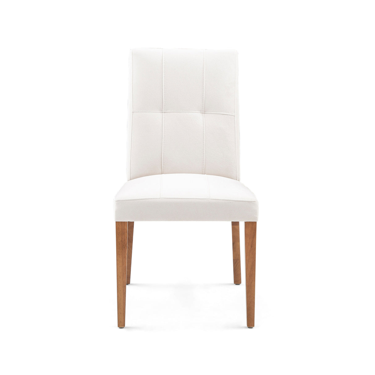 Herval Upholstered Dining Chair in Off-White and Almond Oak Wood Finish, Set of 2, 36” H x 22” D x 19” W
