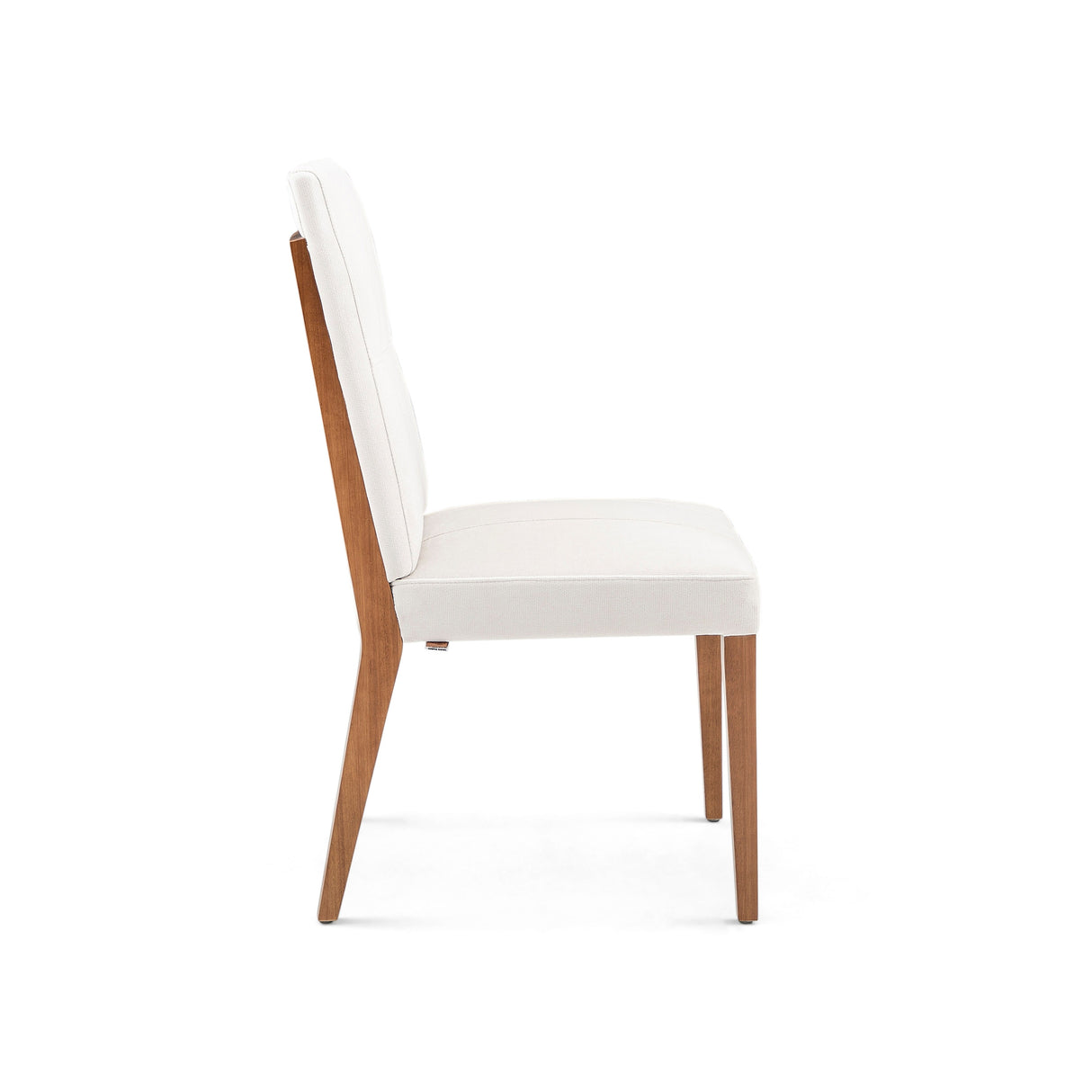Herval Upholstered Dining Chair in Off-White and Almond Oak Wood Finish, Set of 2, 36” H x 22” D x 19” W
