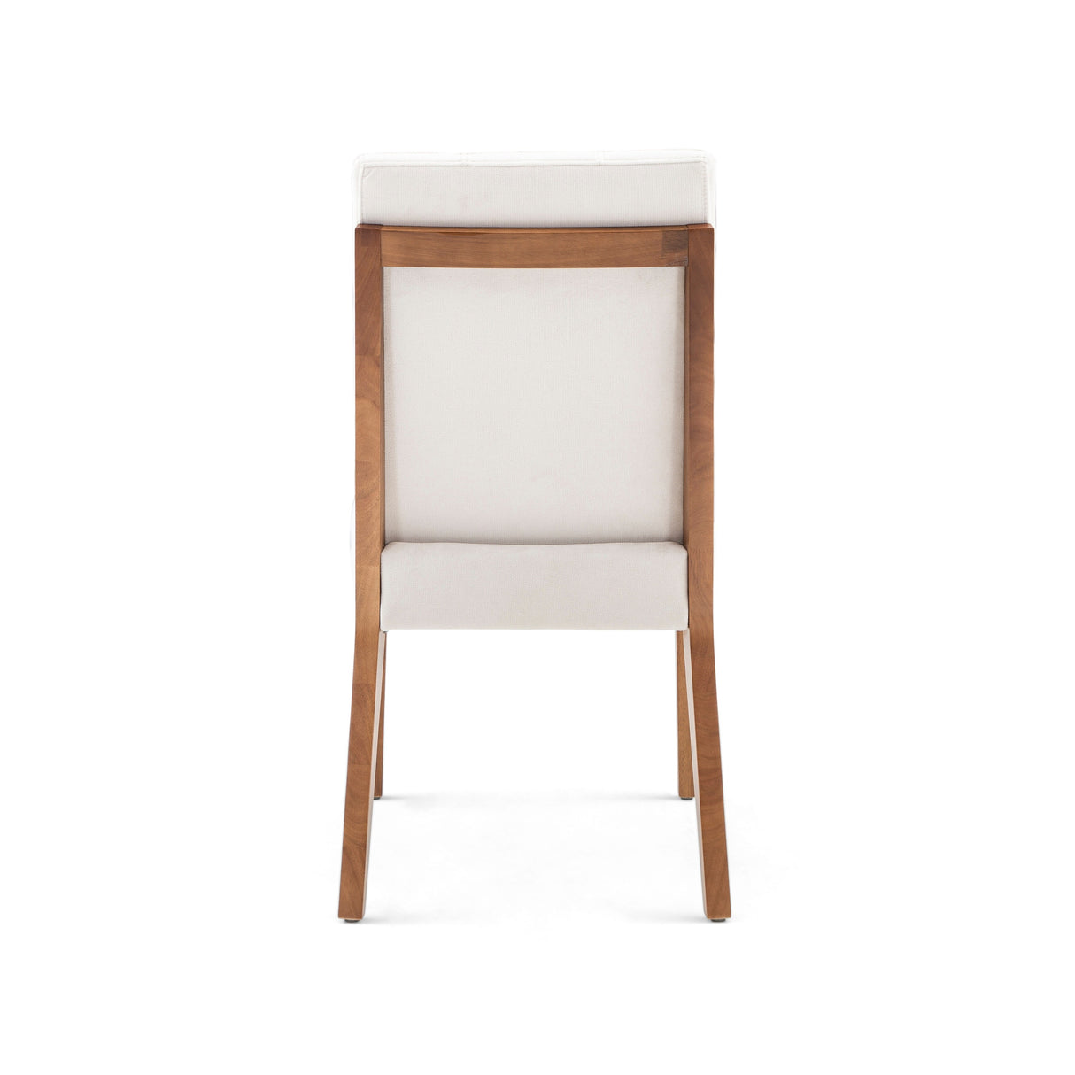 Herval Upholstered Dining Chair in Off-White and Almond Oak Wood Finish, Set of 2, 36” H x 22” D x 19” W