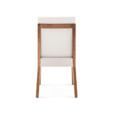 Herval Upholstered Dining Chair in Off-White and Almond Oak Wood Finish, Set of 2, 36” H x 22” D x 19” W