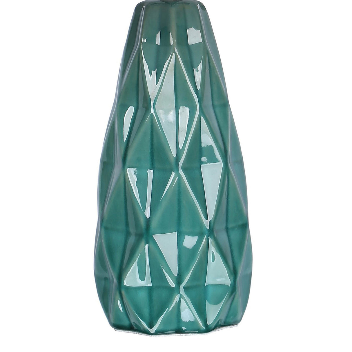 Hex 20" Ceramic Table Lamp w/ Faceted Base & Linen Shade (Set of 2) - 20.5