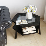 Hexagon Smart Coffee Table with 16-Color LED Lights