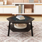 Hexagon Smart Coffee Table with 16-Color LED Lights