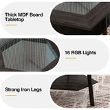 Hexagon Smart Coffee Table with 16-Color LED Lights