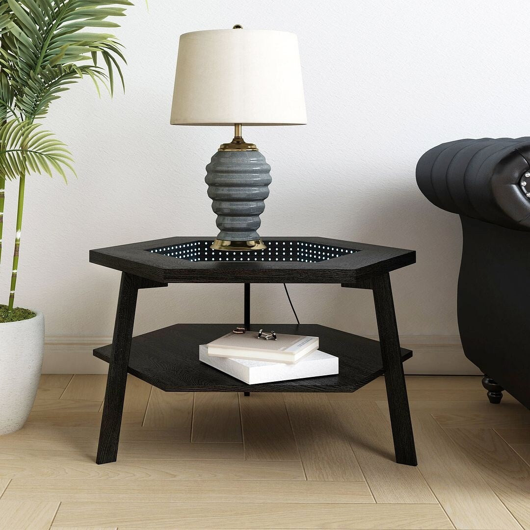 Hexagon Smart Coffee Table with 16-Color LED Lights
