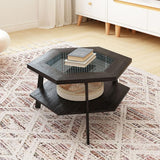 Hexagon Smart Coffee Table with 16-Color LED Lights