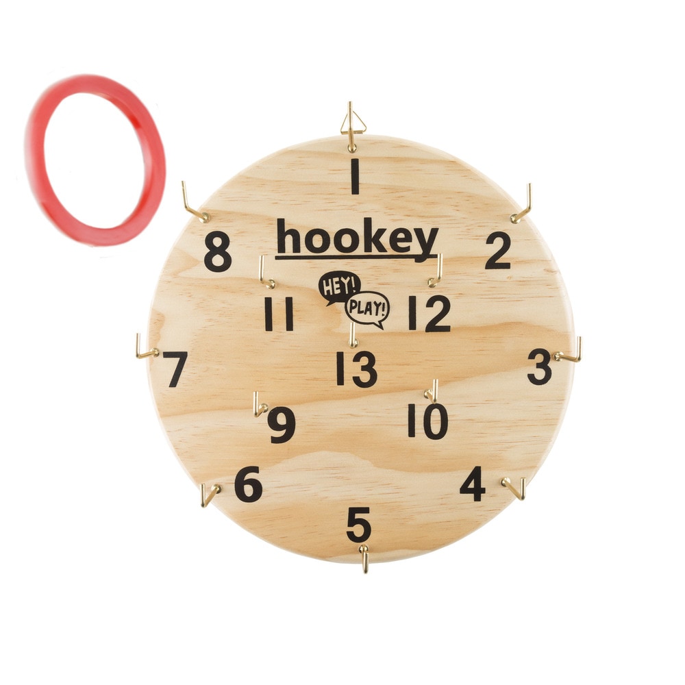 Hey! Play! Hookey Ring Toss Game Set for Outdoor or Indoor Play, Safe Alternative to Darts - 12" Diameter - 12" Diameter