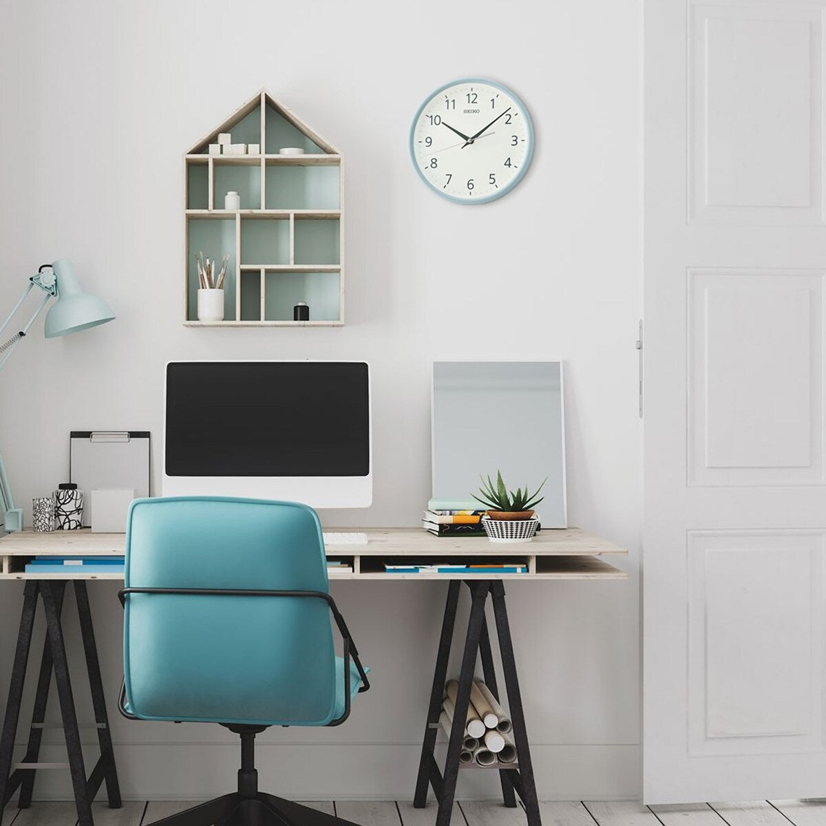 Heya Wall Clock, Blue - N/A
