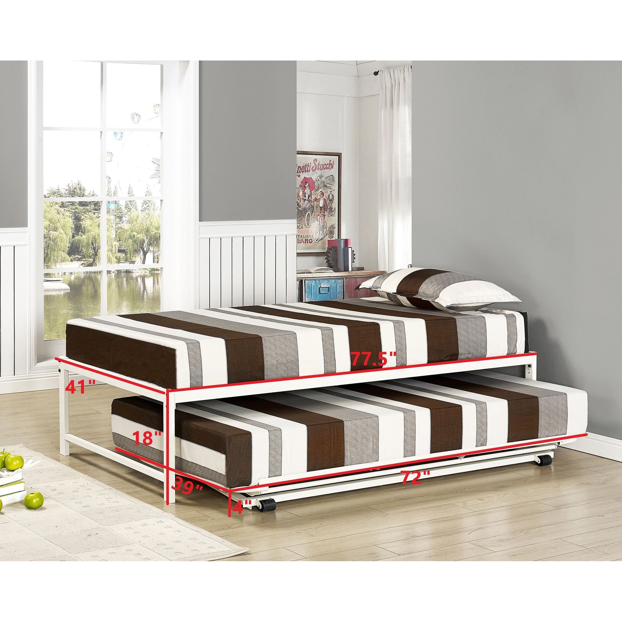 Metal trundle bed frame & pop up sales