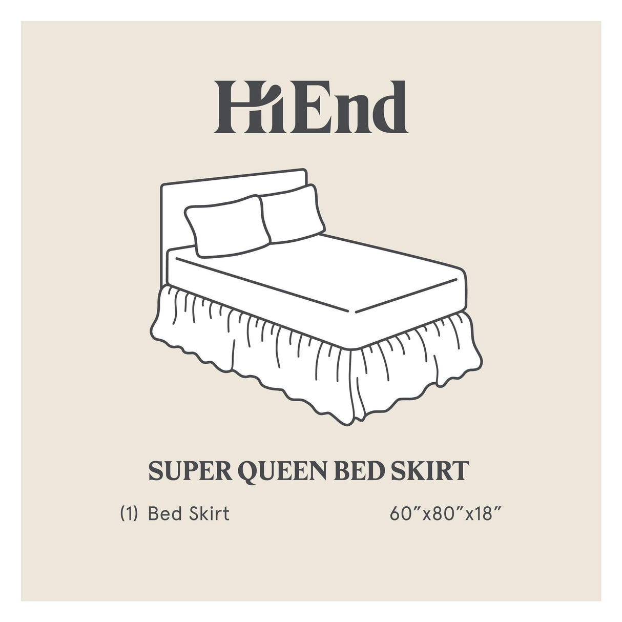 HiEnd Accents Gathered White Linen Bed Skirt, 1PC